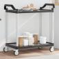 Preview: ARDEBO.de - Rollwagen mit 2 Etagen Schwarz 99x50x97 cm Aluminium