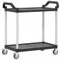 Preview: Rollwagen mit 2 Etagen Schwarz 99x50x97 cm Aluminium