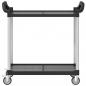 Preview: Rollwagen mit 2 Etagen Schwarz 99x50x97 cm Aluminium