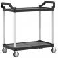 Preview: Rollwagen mit 2 Etagen Schwarz 99x50x97 cm Aluminium