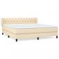 Preview: Boxspringbett mit Matratze Creme 160x200 cm Stoff