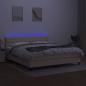 Preview: Boxspringbett mit Matratze & LED Creme 160x200 cm Stoff