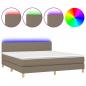 Preview: ARDEBO.de - Boxspringbett mit Matratze & LED Taupe 160x200 cm Stoff