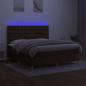 Preview: Boxspringbett mit Matratze & LED Dunkelbraun 160x200 cm Stoff