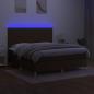 Preview: Boxspringbett mit Matratze & LED Dunkelbraun 160x200 cm Stoff