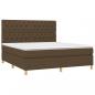 Preview: Boxspringbett mit Matratze & LED Dunkelbraun 160x200 cm Stoff