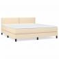 Preview: Boxspringbett mit Matratze Creme 180x200 cm Stoff