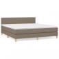 Preview: ARDEBO.de - Boxspringbett mit Matratze Taupe 160x200 cm Stoff