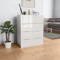 Preview: ARDEBO.de - Sideboard Hochglanz-Weiß 60x35x80 cm Holzwerkstoff