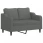 Preview: 2-Sitzer-Sofa Dunkelgrau 120 cm Stoff