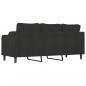 Preview: 3-Sitzer-Sofa Schwarz 180 cm Stoff