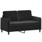 Preview: 2-Sitzer-Sofa Schwarz 120 cm Samt