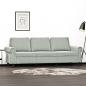 Preview: ARDEBO.de - 3-Sitzer-Sofa Hellgrau 180 cm Samt