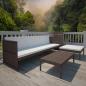 Preview: 3-tlg. Garten-Lounge-Set mit Auflagen Poly Rattan Braun