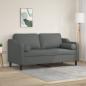 Preview: ARDEBO.de - 2-Sitzer-Sofa mit Zierkissen Dunkelgrau 140 cm Stoff