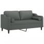 Preview: 2-Sitzer-Sofa mit Zierkissen Dunkelgrau 140 cm Stoff