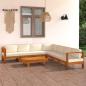 Preview: ARDEBO.de - 8-tlg. Garten-Lounge-Set mit Creme Auflagen Massivholz Akazie