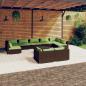 Preview: ARDEBO.de - 10-tlg. Garten-Lounge-Set mit Kissen Braun Poly Rattan