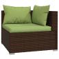 Preview: 10-tlg. Garten-Lounge-Set mit Kissen Braun Poly Rattan