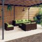 Preview: ARDEBO.de - 9-tlg. Garten-Lounge-Set mit Kissen Poly Rattan Braun