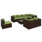 Preview: 9-tlg. Garten-Lounge-Set mit Kissen Poly Rattan Braun