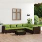 Preview: ARDEBO.de - 7-tlg. Garten-Lounge-Set mit Kissen Poly Rattan Braun