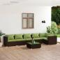 Preview: ARDEBO.de - 7-tlg. Garten-Lounge-Set mit Kissen Poly Rattan Braun