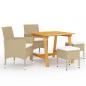 Preview: ARDEBO.de - 5-tlg. Garten-Essgruppe Beige