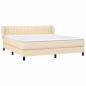 Preview: Boxspringbett mit Matratze Creme 160x200 cm Stoff