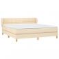 Preview: Boxspringbett mit Matratze Creme 180x200 cm Stoff