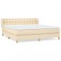 Preview: Boxspringbett mit Matratze Creme 180x200 cm Stoff