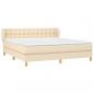 Preview: Boxspringbett mit Matratze Creme 180x200 cm Stoff