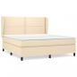 Preview: Boxspringbett mit Matratze Creme 180x200 cm Stoff