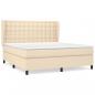 Preview: Boxspringbett mit Matratze Creme 180x200 cm Stoff