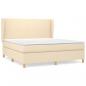 Preview: ARDEBO.de - Boxspringbett mit Matratze Creme 180x200 cm Stoff