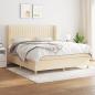 Preview: ARDEBO.de - Boxspringbett mit Matratze Creme 180x200 cm Stoff