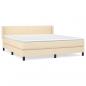 Preview: Boxspringbett mit Matratze Creme 180x200 cm Stoff