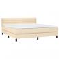 Preview: Boxspringbett mit Matratze Creme 160x200 cm Stoff