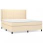 Preview: Boxspringbett mit Matratze Creme 180x200 cm Stoff