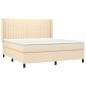 Preview: Boxspringbett mit Matratze Creme 180x200 cm Stoff