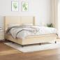 Preview: ARDEBO.de - Boxspringbett mit Matratze Creme 160x200 cm Stoff