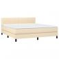 Preview: Boxspringbett mit Matratze Creme 180x200 cm Stoff