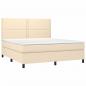 Preview: Boxspringbett mit Matratze Creme 180x200 cm Stoff