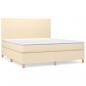 Preview: ARDEBO.de - Boxspringbett mit Matratze Creme 180x200 cm Stoff