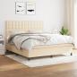 Preview: ARDEBO.de - Boxspringbett mit Matratze Creme 180x200 cm Stoff