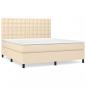 Preview: Boxspringbett mit Matratze Creme 180x200 cm Stoff