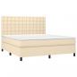 Preview: Boxspringbett mit Matratze Creme 180x200 cm Stoff