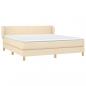 Preview: Boxspringbett mit Matratze Creme 180x200 cm Stoff