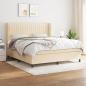 Preview: ARDEBO.de - Boxspringbett mit Matratze Creme 180x200 cm Stoff