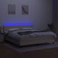 Preview: Boxspringbett mit Matratze & LED Creme 180x200 cm Stoff